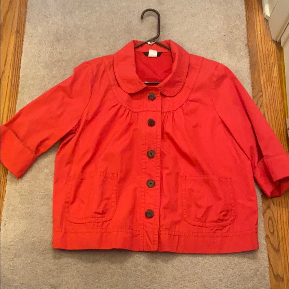 Coral colored Cropped spring jacket